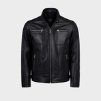 Harley Biker Leather Jacket // Black (XL)