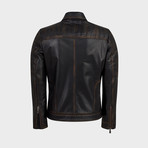 Jett Biker Leather Jacket // Oiled Brown (L)