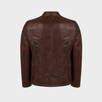 Titus Biker Leather Jacket // Oiled Brown (XL)