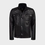 Fox Jacket Leather Jacket // Black (L)