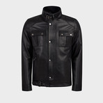 Fox Jacket Leather Jacket // Black (M)