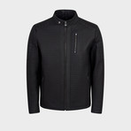 Jax Biker Leather Jacket // Black (XL)