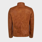 Fox Jacket Leather Jacket // Camel (L)