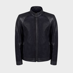 Kace Blouson Leather Jacket // Dark Blue (M)