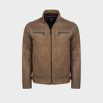 Harley Biker Leather Jacket // Mink (L)