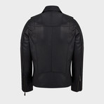 Phoenix Biker Leather Jacket // Black (XL)