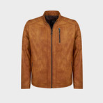 Titus Biker Leather Jacket // Camel (S)