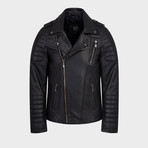 Phoenix Biker Leather Jacket // Black (M)