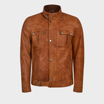Fox Jacket Leather Jacket // Camel (M)