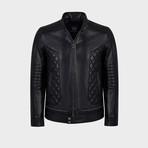 Pierce Blouson Leather Jacket // Black (3XL)