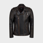 Hunt Biker Leather Jacket // Oiled Brown (2XL)