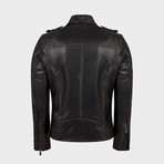 Hunt Biker Leather Jacket // Oiled Brown (M)