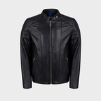 Blaze Biker Leather Jacket // Black (XL)