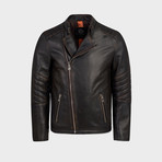 Cadmus Blouson Leather Jacket // Oiled Brown (L)