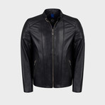 Blaze Biker Leather Jacket // Black (2XL)