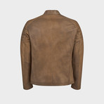 Blaze Biker Leather Jacket // Khaki (XL)
