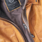 Zeke Biker Leather Jacket // Camel (S)