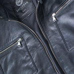 Harley Biker Leather Jacket // Black (L)