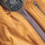 Titus Biker Leather Jacket // Camel (L)