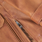 Zander 4 Pocket Leather Jacket // Camel (L)