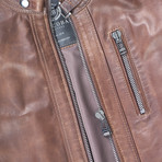 Titus Biker Leather Jacket // Oiled Brown (3XL)