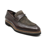 Suede + Leather Penny Loafer // Brown (US: 9.5)
