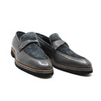 Suede + Leather Penny Loafer // Gray (US: 9)