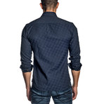 Long-Sleeve Shirt // Navy Seersucker (M)