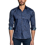 Russel Button-Up // Navy Paisley (2XL)