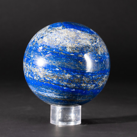 Banded Lapis Lazuli Sphere + Acrylic Display Stand