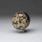 Pyrite Sphere + Acrylic Display Stand