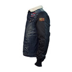 Sherpa Lined Denim-Nylon Jacket // Blue (XL)