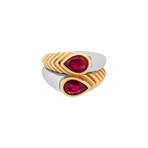 Bulgari 18k Two-Tone Gold Ruby Spiga Ring // Ring Size: 5.75 // Pre-Owned