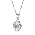 Tresorra 18k White Gold Diamond + Sapphire Pendant // Pre-Owned