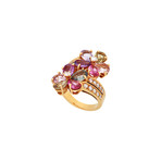 Bulgari 18k Yellow Gold Sapphire + Diamond Ring // Ring Size: 6.75 // Pre-Owned