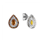 Tresorra 18k White Gold Diamond Pear Earrings // Pre-Owned