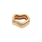 Cartier 18k Yellow Gold Diamond Double Wave Ring // Ring Size: 5.25 // Pre-Owned