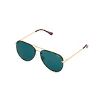 Unisex High Key Rimless Sunglasses // Gold + Teal