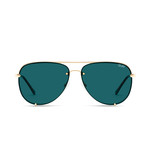 Unisex High Key Rimless Sunglasses // Gold + Teal