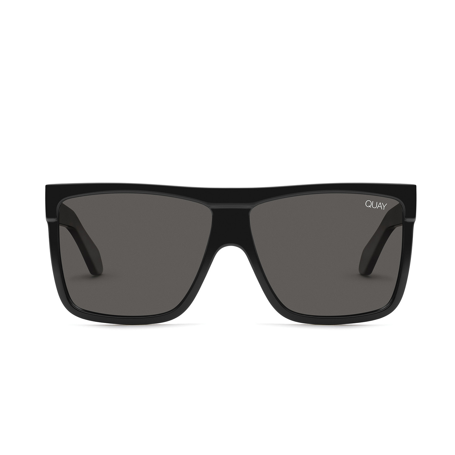 Men's Barnun Polarized Sunglasses // Shiny Black + Smoke - Quay ...