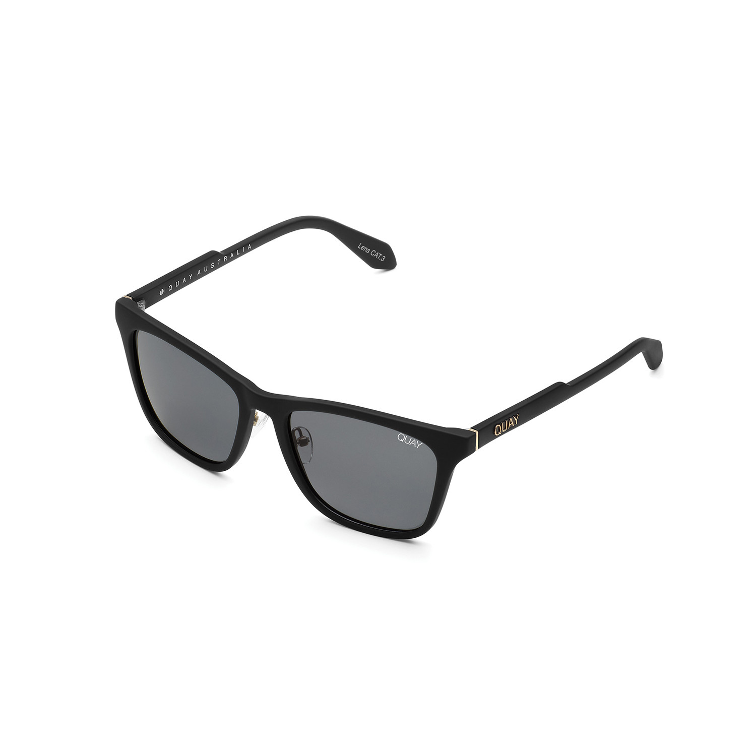 Unisex Reckless Polarized Sunglasses // Matte Black + Smoke - Quay ...