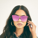 Women's Come Thru Sunglasses // Black + Pink