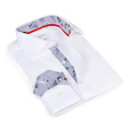 Christian Print Button-Up Shirt // White (S)