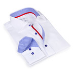 Eli Button-Up Shirt // White + Blue (L)