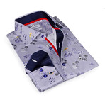 Cooper Print Button-Up Shirt // Blue + White (2XL)
