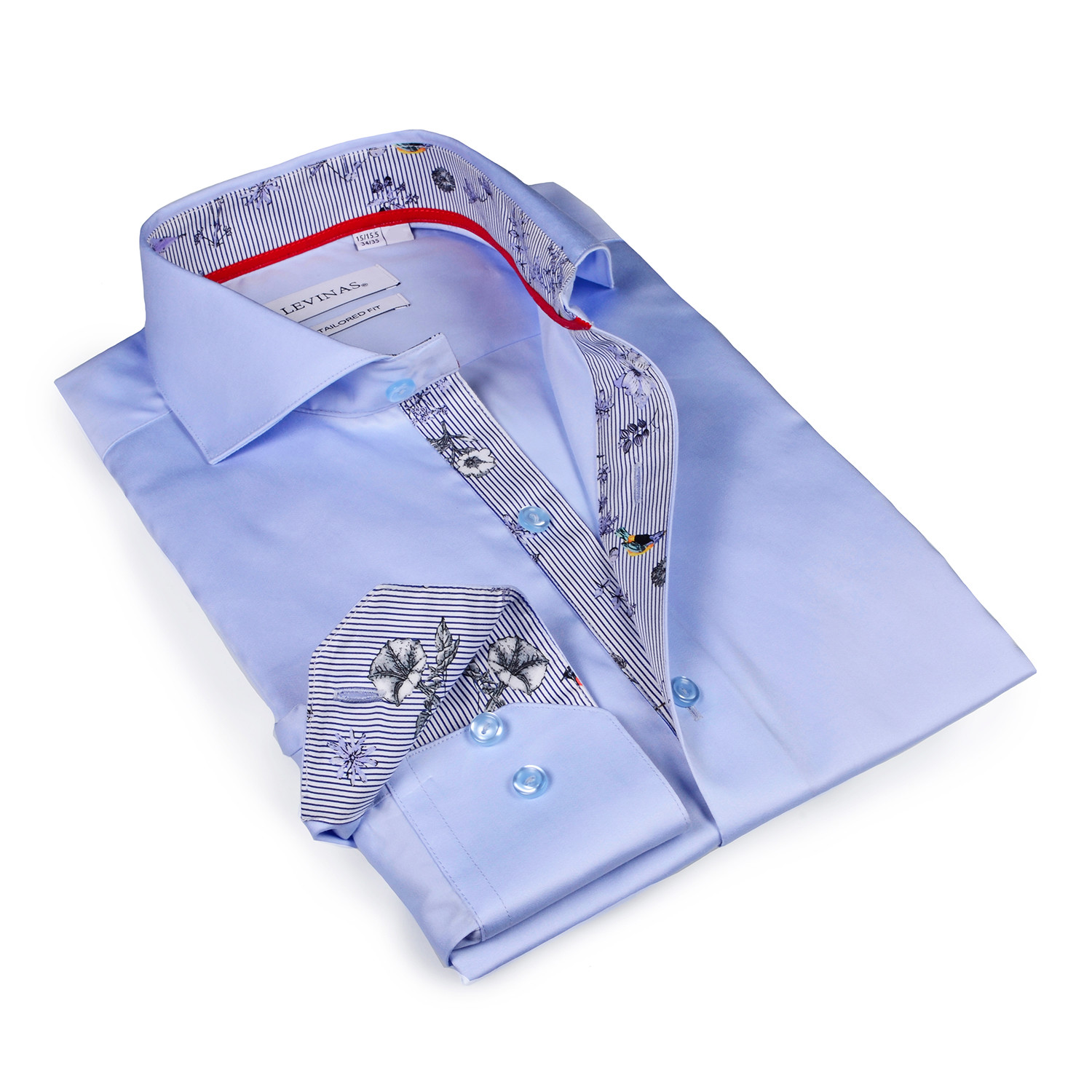 Kayden Print Button-Up Shirt // Light Blue (XL) - Levinas Collection ...