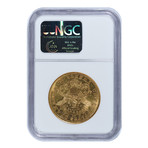 1876-CC Liberty Head $20 Gold Piece, Type 2, NGC Certified AU58