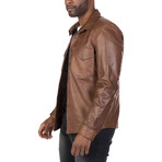 Arthur Leather Jacket // Chestnut (XL)