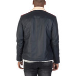 Maiden Leather Jacket // Navy + Bordeaux (XL)