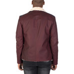 Christopher Leather Jacket // Bordeaux + Navy (XL)